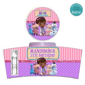 Doc Mcstuffins Cotton Candy Label Template To Print At Home Instant Download