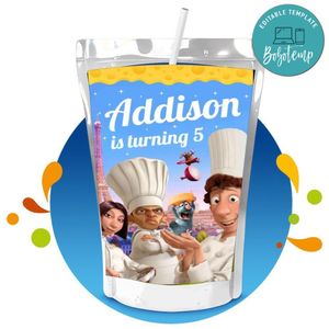 Ratatouille Capri Sun Birthday Labels Digital File Printable Instant Download