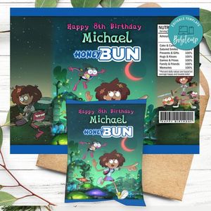 Amphibia Birthday Honey Buns Snack Bag Label Customizable Instant Download