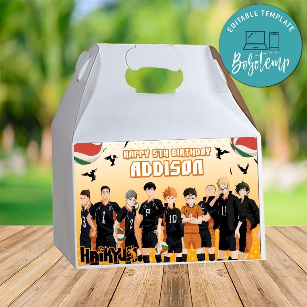 Haikyuu Gable Box Digital File Printable Instant Download