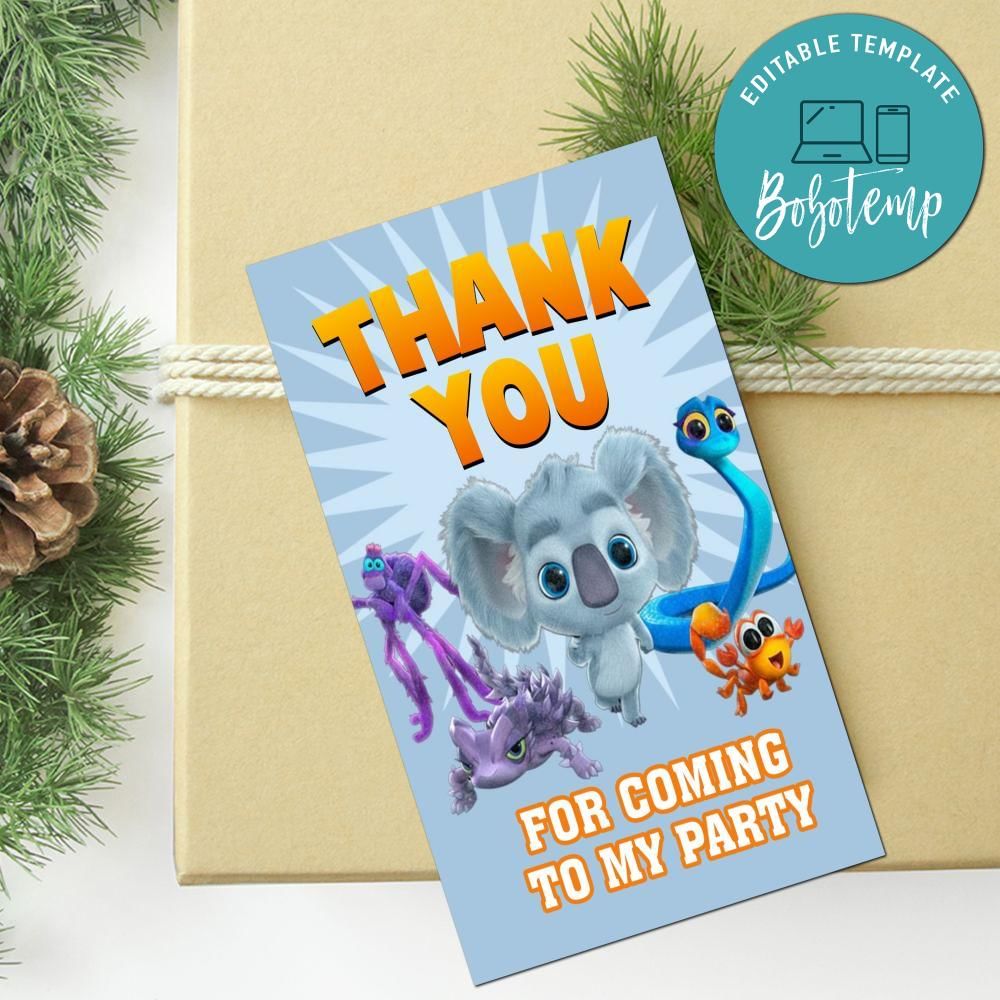 Back To The Outback Thank You Tag Customizable Template | Bobotemp