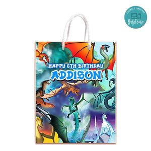 Wings Of Fire Gift Bag Label Template Printable Instant Download