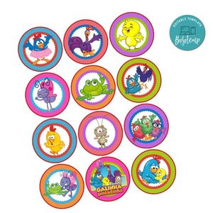 Gallina Pintadita Cupcake Toppers Template Printable Instant Download