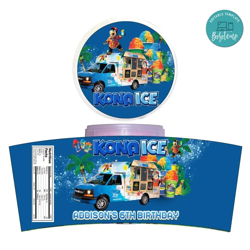 Kona Ice Cotton Candy Label Template | Bobotemp