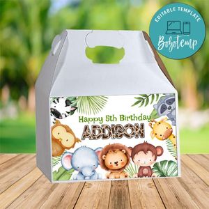 Jungle Safari Gable Box Digital File Printable Instant Download