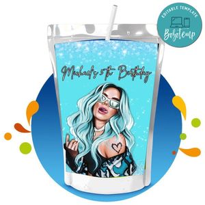 Karol G Capri Sun Birthday Labels Digital File Printable Instant Download