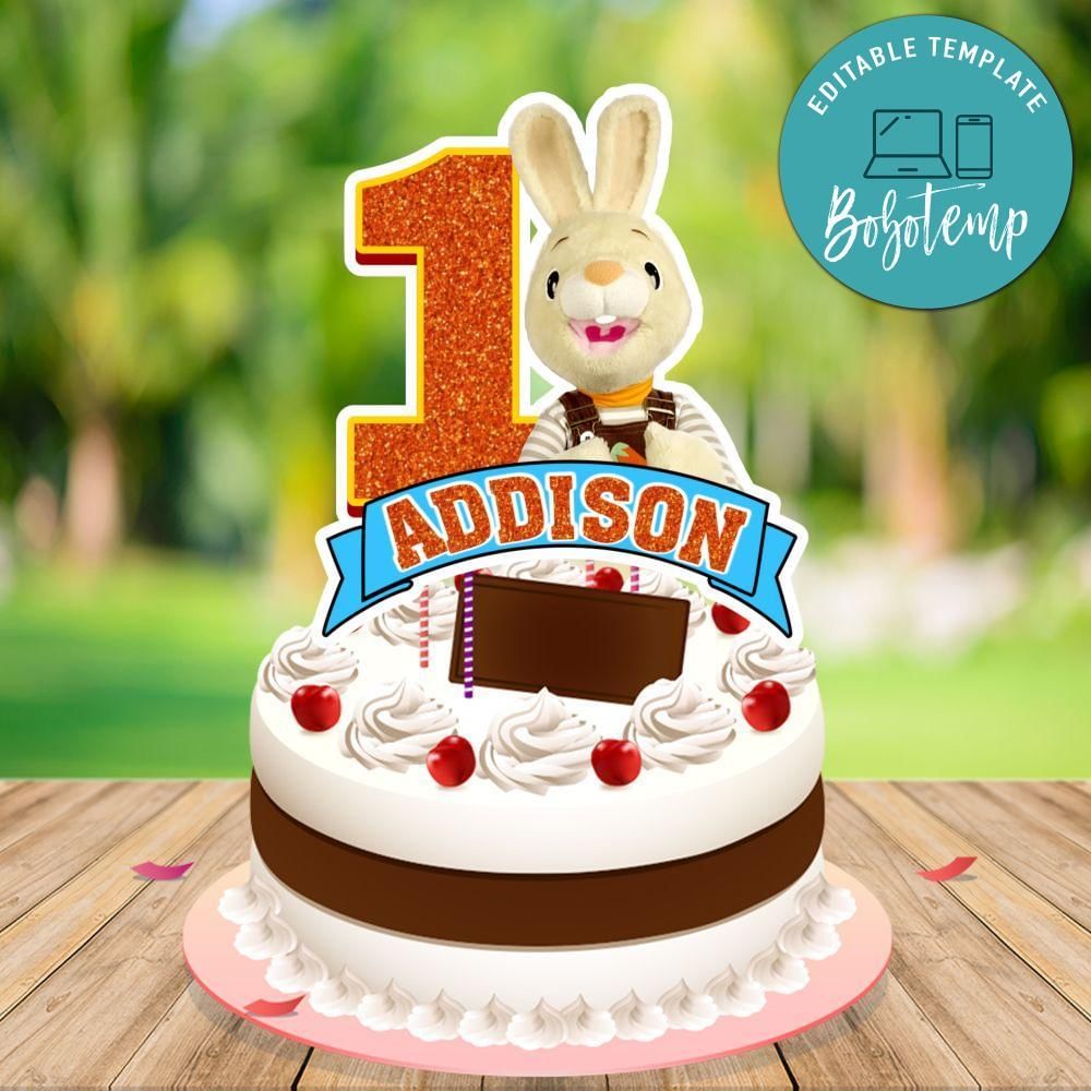 Harry The Bunny Cake Topper Template Printable Instant Download