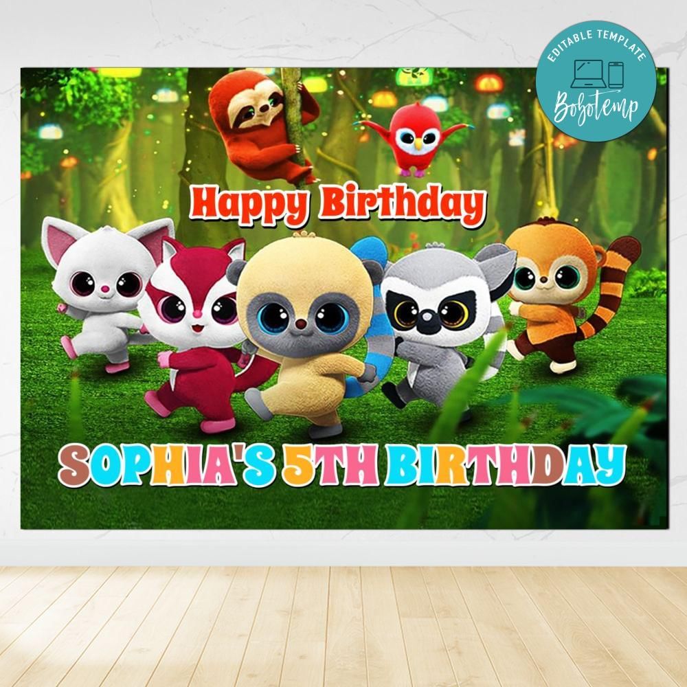 YooHoo to the Rescue Birthday Backdrop Digital File Template | Bobotemp ...