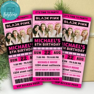 Blackpink Ticket Invitation Customizable Template Instant Download