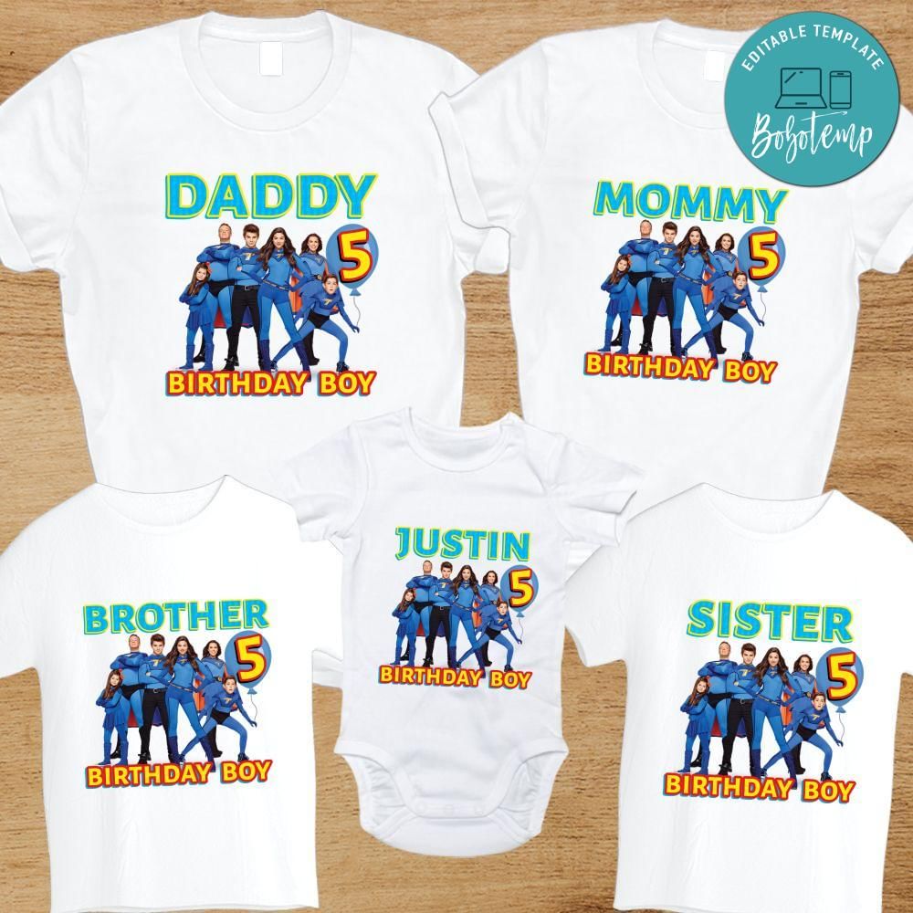 Thundermans Birthday Family Trip Vacation PNG file template | Bobotemp