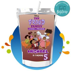 Proud family Capri Sun Birthday Labels Digital File Printable Instant Download