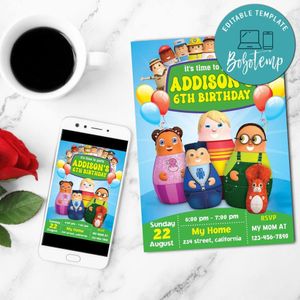 Higglytown heroes Birthday Flyer Customizable Template to Print at Home Instant Download