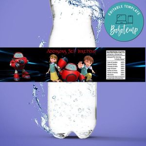 Superbook Birthday Water Bottle Label Template To Print At Home Instant Download