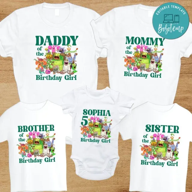 My singing monsters Family Birthday T-Shirt | Bobotemp