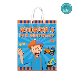 Blippi Gift Bag Label Template Printable Instant Download