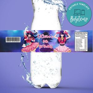 Oshi No Ko Birthday Water Bottle Label Template To Print At Home Instant Download