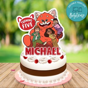 Turning Red Cake Topper Template Printable Instant Download