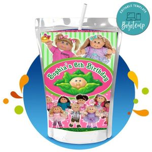 Cabbage Patch Kids Capri Sun Birthday Labels Digital File Printable Instant Download