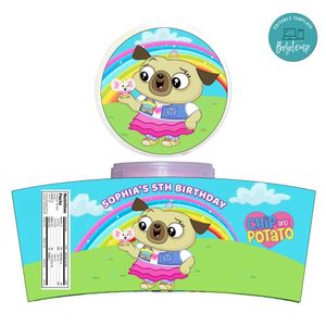 Chip And Potato Cotton Candy Label Template To Print At Home Instant Download