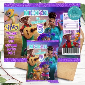 Vivo Movie Birthday Chip Bag Digital File Printable Instant Download