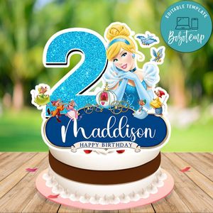 Cinderella Cake Topper Template Printable Instant Download