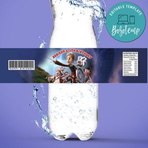 Giants Of La Mancha Birthday Water Bottle Label Template To Print At Home Instant Download