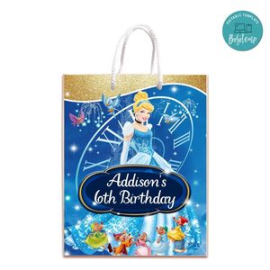 Cinderella Gift Bag Label Template Printable Instant Download