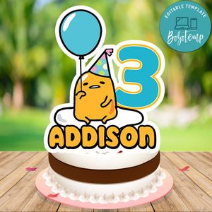 Gudetama Cake Topper Template Printable Instant Download