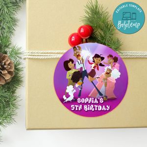 Wish Disney Circle Sticker Template Customizable to Print at Home Instant Download
