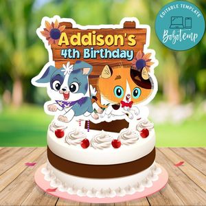 Rhyme time town Birthday Cake Topper Template Printable Instant Download