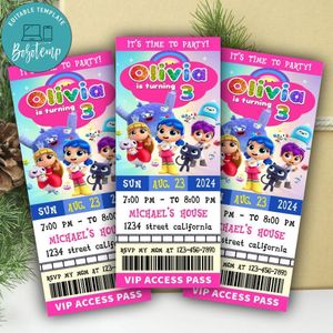 True And The Rainbow Kingdom Ticket Invitation Customizable Template Instant Download