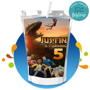 Jurassic World Camp Capri Sun Birthday Labels Digital File Printable Instant Download