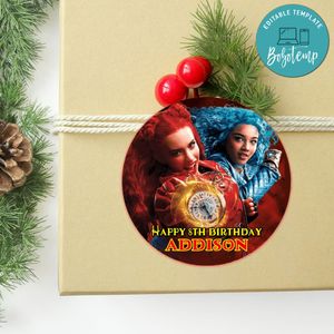 Descendants Rise Of The Red Circle Sticker Template Customizable To Print At Home Instant Download