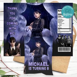 Wednesday Birthday Chip Bag Digital File Printable Instant Download