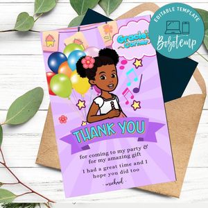Gracie's corner Thank you card Customizable Template to Print at Home Instant Download