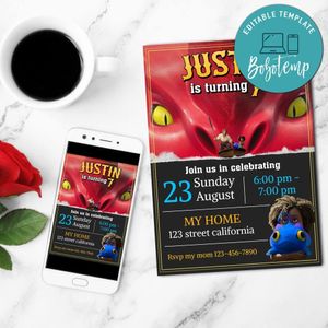 The Sea Beast Birthday Flyer Customizable Template to Print at Home Instant Download