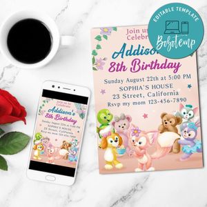Duffy And Friends Mobile Invite Customizable Template Instant Download