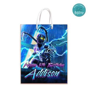 Blue Beetle Gift Bag Label Template Printable Instant Download
