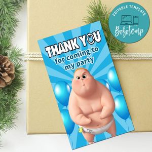 Jimbo Boss Baby Thank You Tag Customizable Template To Print At Home Instant Download