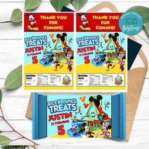 Mickey Mouse Funhouse Rice Krispies Treats Template Printable Instant Download