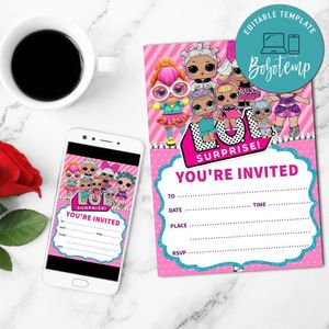 Lol Surprise Doll Fill In Blank Mobile Invite Customizable Template Instant Download