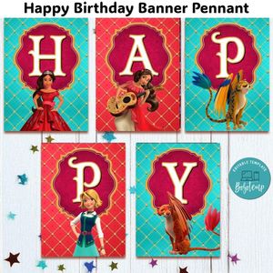 Elena Of Avalor Banner Pennant Digital File Template Instant Download