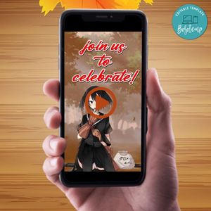 Kurome Birthday Video Invitation Digital Template Customizable Instant Download