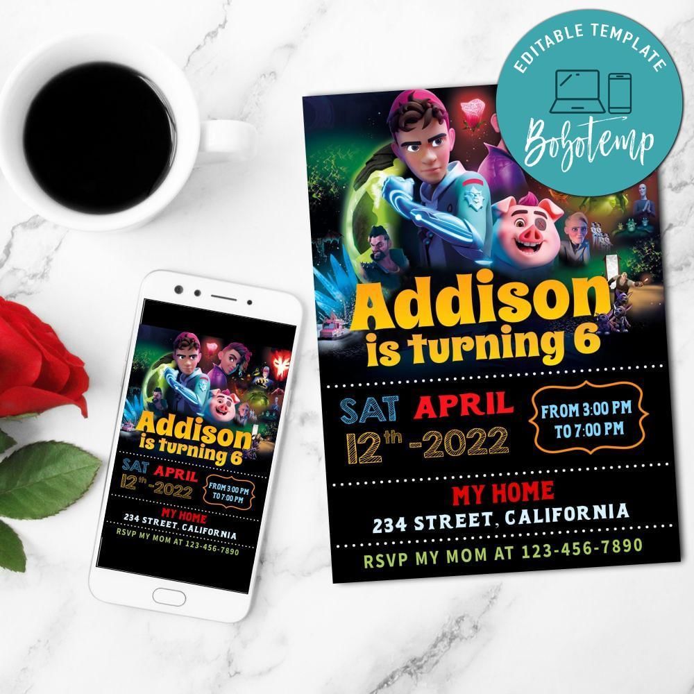 Daniel Spellbound Birthday Mobile Invite Customizable Template Instant Download