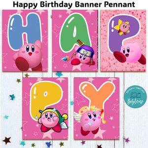 Kirby Banner Pennant Digital File Template Instant Download
