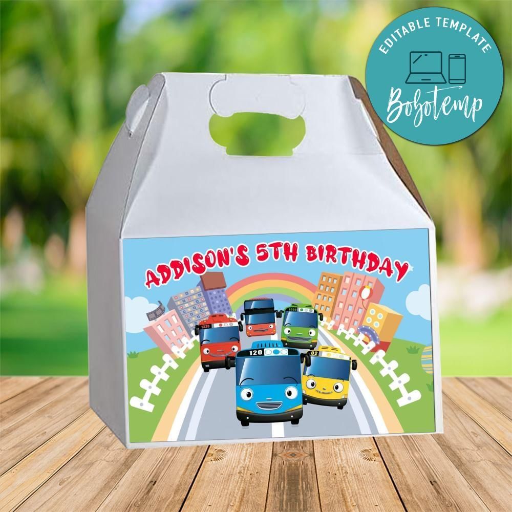 Tayo The Little Bus Gable Box Digital File Printable Instant Download