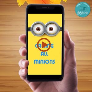 Minions Birthday Video Invitation Digital Template Customizable Instant Download