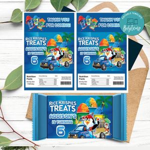 Kona ice Rice Krispies Treats Template Printable Instant Download