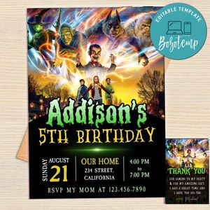 Goosebumps Invitation Template Free Thank You Card Printable