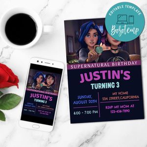 Supernatural Academy Mobile Invite Customizable Template Instant Download